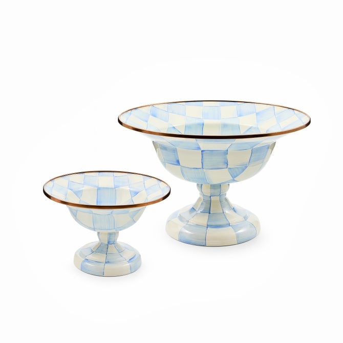 MacKenzie-Childs Sky Check Small Compote - Image 3