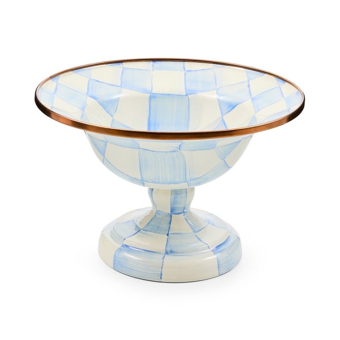 MacKenzie-Childs Sky Check Large Compote