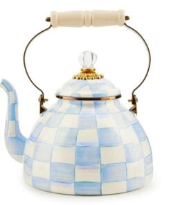 MacKenzie-Childs Sky Check 3 Quart Tea Kettle