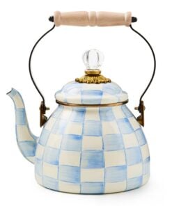 MacKenzie-Childs Sky Check 2 Quart Tea Kettle