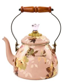 MacKenzie-Childs Wild Rose Mauve 2 Quart Tea Kettle