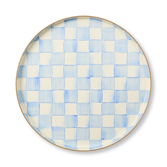 MacKenzie-Childs Sky Check Round Tray