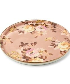 MacKenzie-Childs Wild Rose Mauve Round Tray