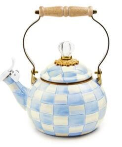 MacKenzie-Childs Sky Check Whistling Tea Kettle