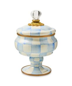 MacKenzie-Childs Sky Check Curiosity Pot