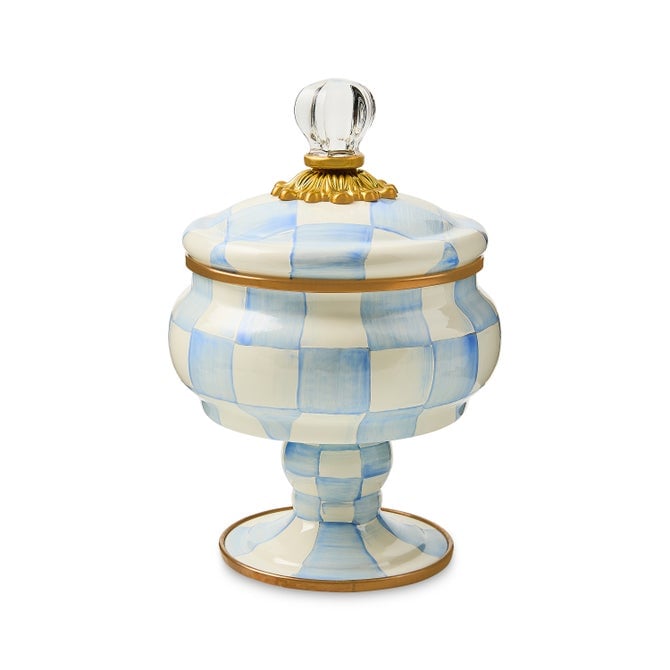MacKenzie-Childs Sky Check Curiosity Pot