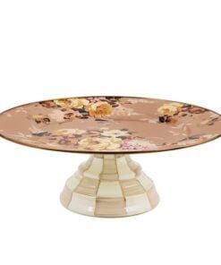 MacKenzie-Childs Wild Rose Mauve Large Pedestal Platter