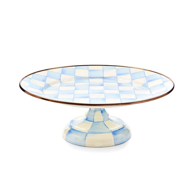 MacKenzie-Childs Sky Check Small Pedestal Platter