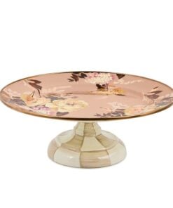 MacKenzie-Childs Wild Rose Mauve Small Pedestal Platter