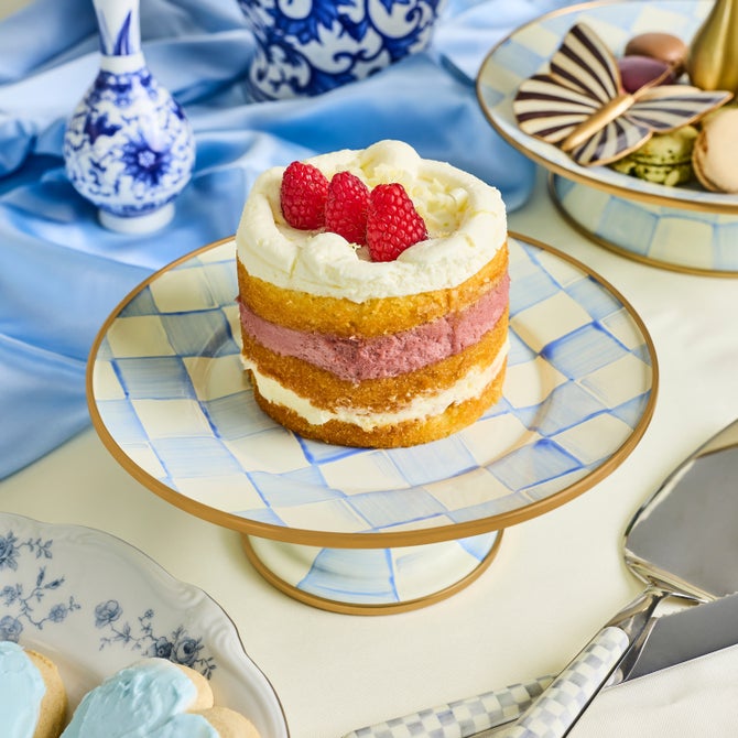 MacKenzie-Childs Sky Check Mini Pedestal Platter - Image 2
