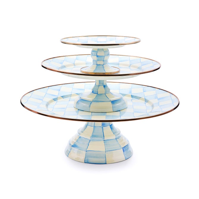MacKenzie-Childs Sky Check Mini Pedestal Platter - Image 3