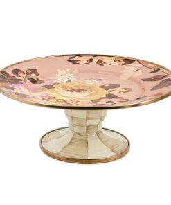 MacKenzie-Childs Wild Rose Mauve Mini Pedestal Platter