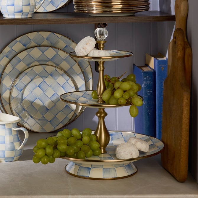 MacKenzie-Childs Sky Check Three Tier Sweet Stand - Image 2