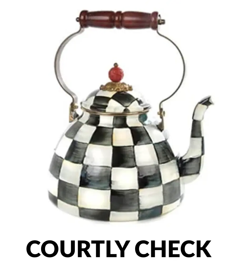 Courtly Check Enamel Kettle