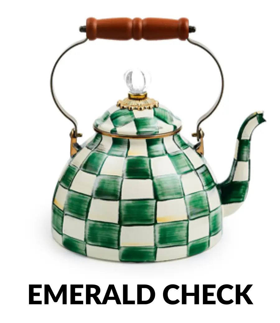 Emerald Check Enamel Kettle