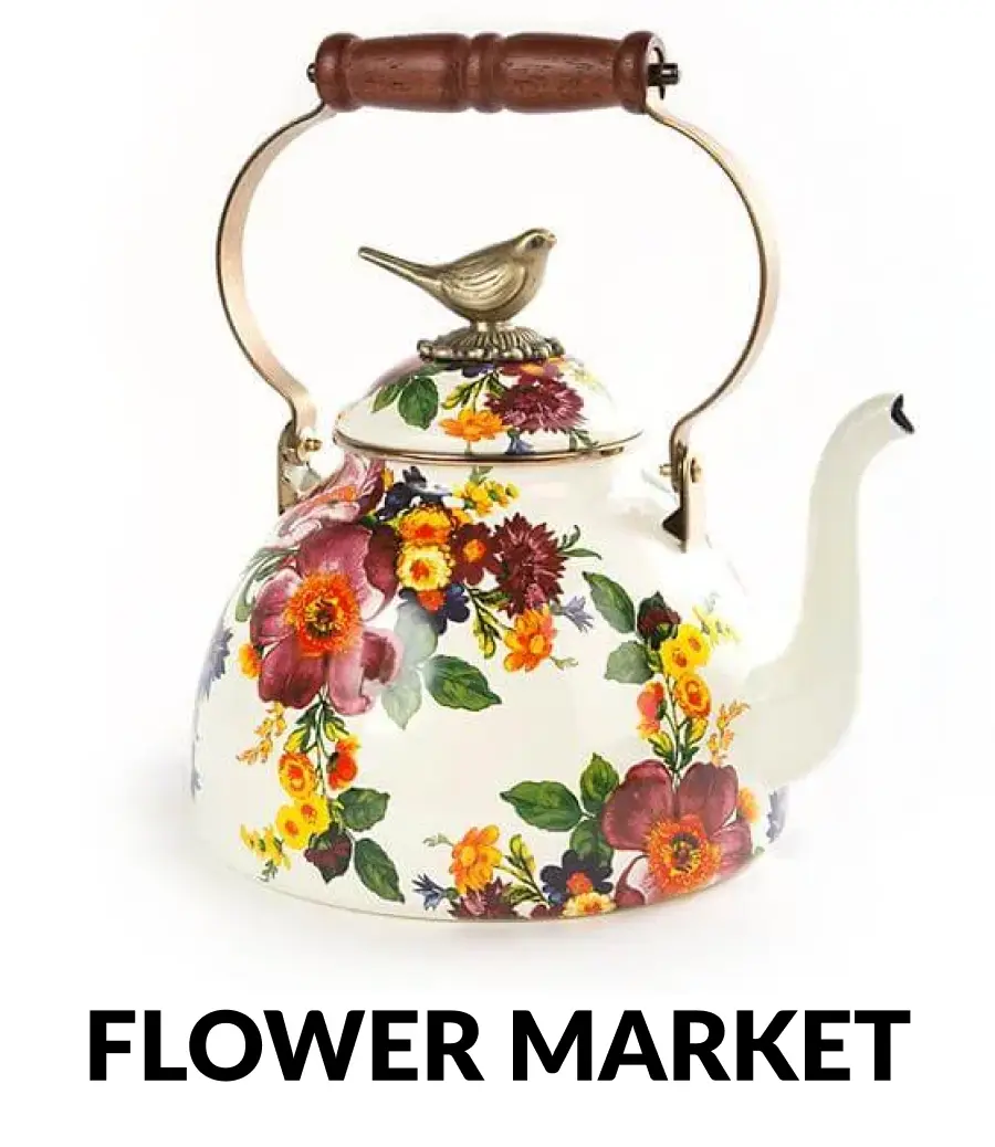 Flower Market Enamel Kettle