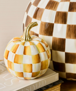MacKenzie-Childs – Amber Check Mini Pumpkin - Image 2