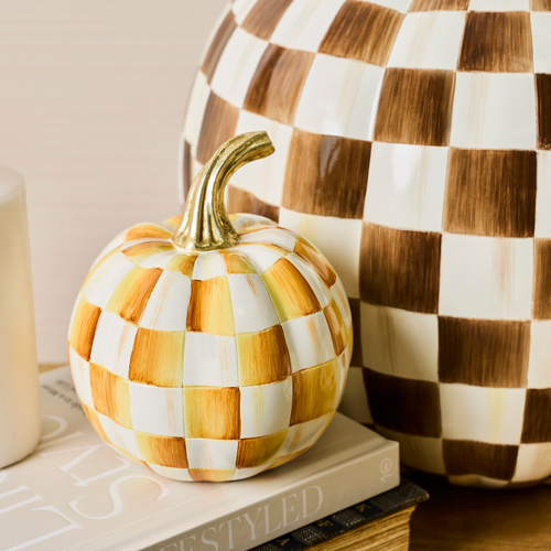 MacKenzie-Childs – Amber Check Mini Pumpkin - Image 2