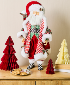 MacKenzie-Childs – Check It Out Fabric Santa Claus - Image 2