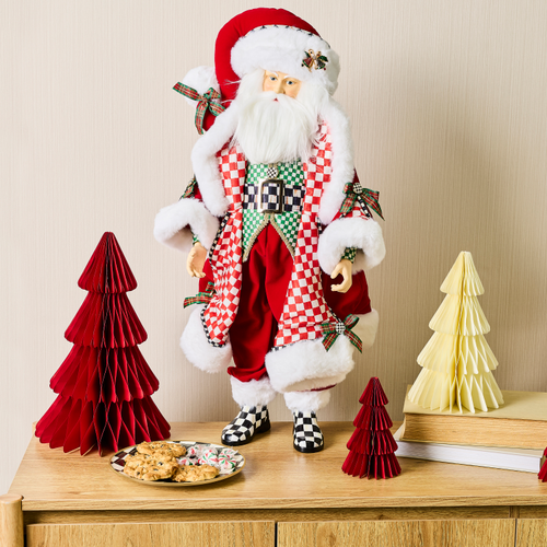 MacKenzie-Childs – Check It Out Fabric Santa Claus - Image 2
