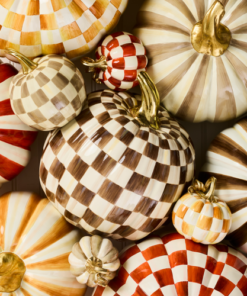 MacKenzie-Childs – Chocolate Check Medium Pumpkin - Image 2