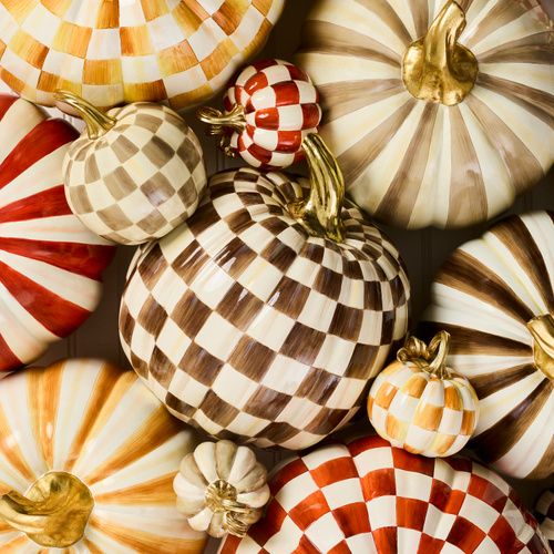 MacKenzie-Childs – Chocolate Check Medium Pumpkin - Image 2
