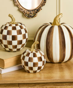 MacKenzie-Childs – Chocolate Check Mini Pumpkin - Image 2