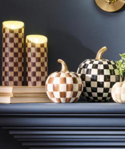 MacKenzie-Childs – Chocolate Check Mini Pumpkin - Image 3