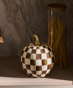 MacKenzie-Childs – Chocolate Check Small Pumpkin - Image 3