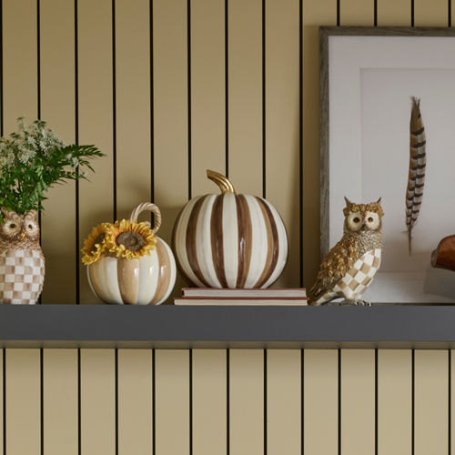MacKenzie-Childs – Chocolate Stripe Medium Pumpkin - Image 3