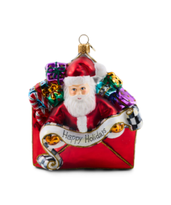 Mackenzie-Childs - Christmas Letter Santa Glass Ornament
