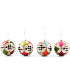 Mackenzie-Childs - Confetti Capiz Circus Ball Ornaments, Set Of 4
