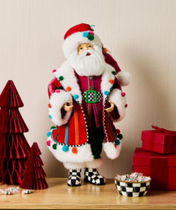 MacKenzie-Childs – Confetti Christmas Fabric Santa - Image 2