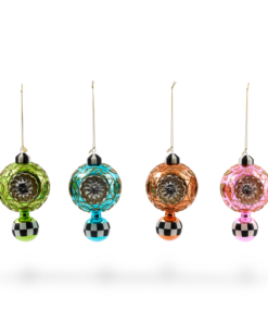 Mackenzie-Childs - Confetti Reflector Glass Ornaments, Set Of 4