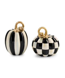 Mackenzie-Child's - Courtly Check and Stripe Petite Pumpkins, Set of 2