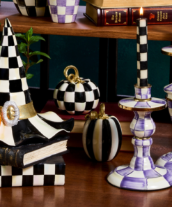 MacKenzie-Childs – Courtly Check and Stripe Petite Pumpkins, Set of 2 - Image 3