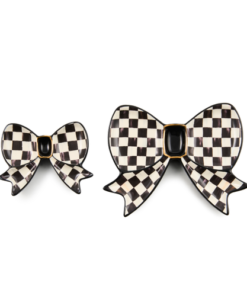 Mackenzie-Child's - Courtly Check Bow Trinket Dishes, Set Of 2