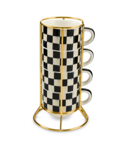 Mackenzie-Child's - Courtly Check Cappuccino Cup Tower