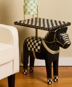 MacKenzie-Childs – Courtly Check Carved Horse Table - Image 2