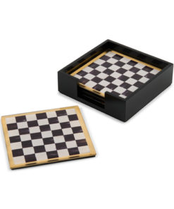 Mackenzie-Child's - Courtly Check Glass Coasters, Set Of 4