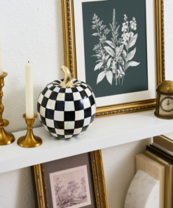 MacKenzie-Childs – Courtly Check Glossy Small Pumpkin - Image 2