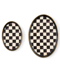 Mackenzie-Child's - Courtly Check Oval Trinket Dishes, Set Of 2