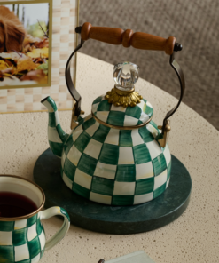 MacKenzie-Childs – Emerald Check 1 Quart Tea Kettle - Image 3