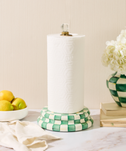 MacKenzie-Childs – Emerald Check Paper Towel Holder - Image 2