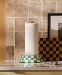 MacKenzie-Childs – Emerald Check Paper Towel Holder - Image 3
