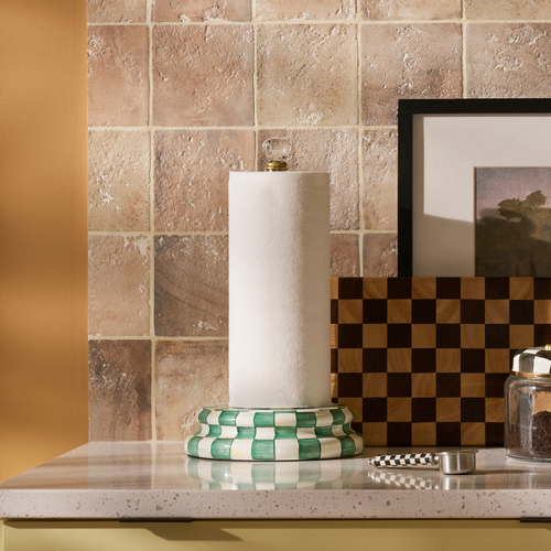 MacKenzie-Childs – Emerald Check Paper Towel Holder - Image 3