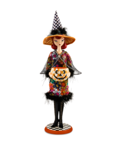 Mackenzie-Child's - Glamoura Fabric Witch with Pumpkin