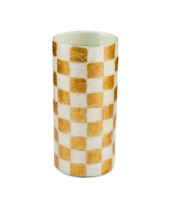 Mackenzie-Child's - Gold Check Capiz Small Vase