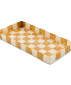 Mackenzie-Child's - Gold Check Capiz Vanity Tray