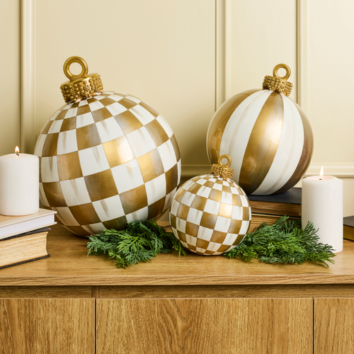 MacKenzie-Childs – Gold Check Large Tabletop Ornament - Image 2